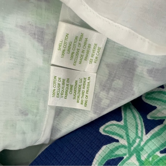 Lilly Pulitzer Blue & Green Bamboo Shift Dress. Size 10 - Picture 7 of 15